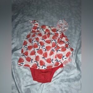 Just One you Carter's Baby Girls Size 0-3 Months re and Strawberry Sundress NWOT